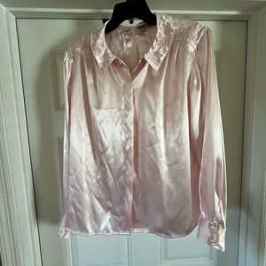 Vintage Amanda Smith Light Pink Satin Top
